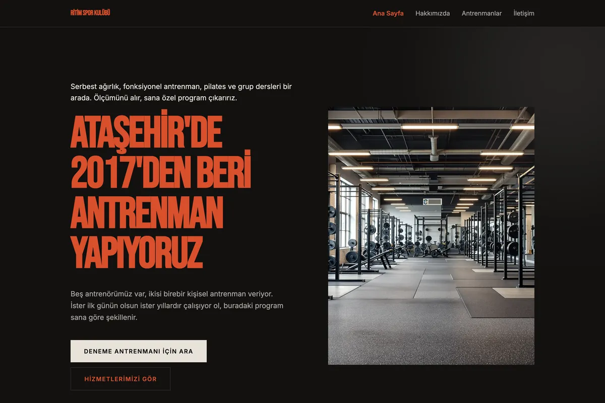 Ritim Spor Kulübü — Üreteç ile üretilmiş Spor salonu sitesi